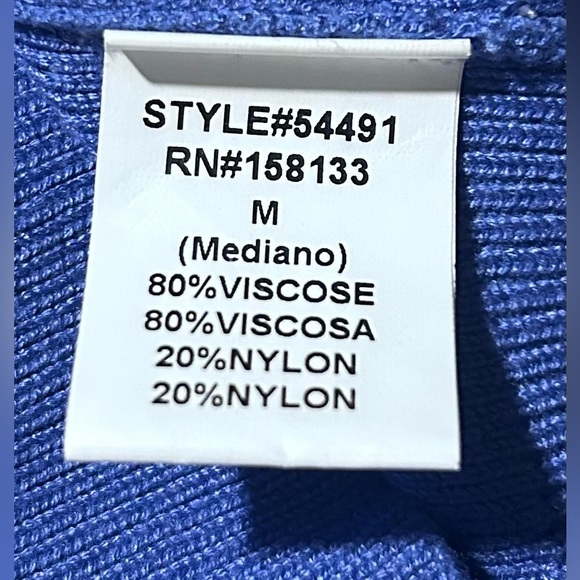 Staccato Blue Dolman Sleeve Knit Top T Shirt Women’s Size Medium - Picture 9 of 10